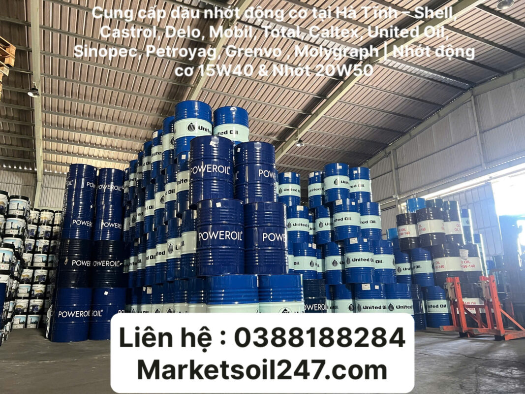 Cung cấp dầu nhớt động cơ tại Hà Tĩnh – Shell, Castrol, Delo, Mobil, Total, Caltex, United Oil, Sinopec, Petroyag, Grenvo , Molygraph  Nhớt động cơ 15W40 & Nhớt 20W50