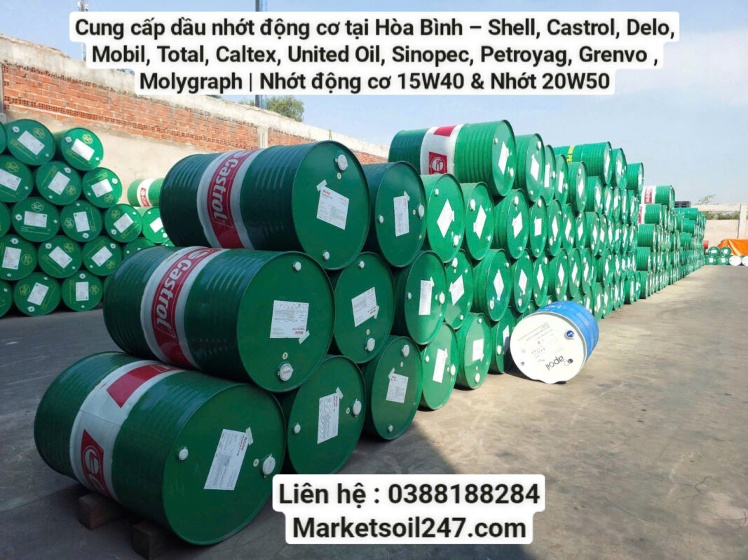 Cung cấp dầu nhớt động cơ tại Hòa Bình – Shell, Castrol, Delo, Mobil, Total, Caltex, United Oil, Sinopec, Petroyag, Grenvo , Molygraph Nhớt động cơ 15W40 & Nhớt 20W50