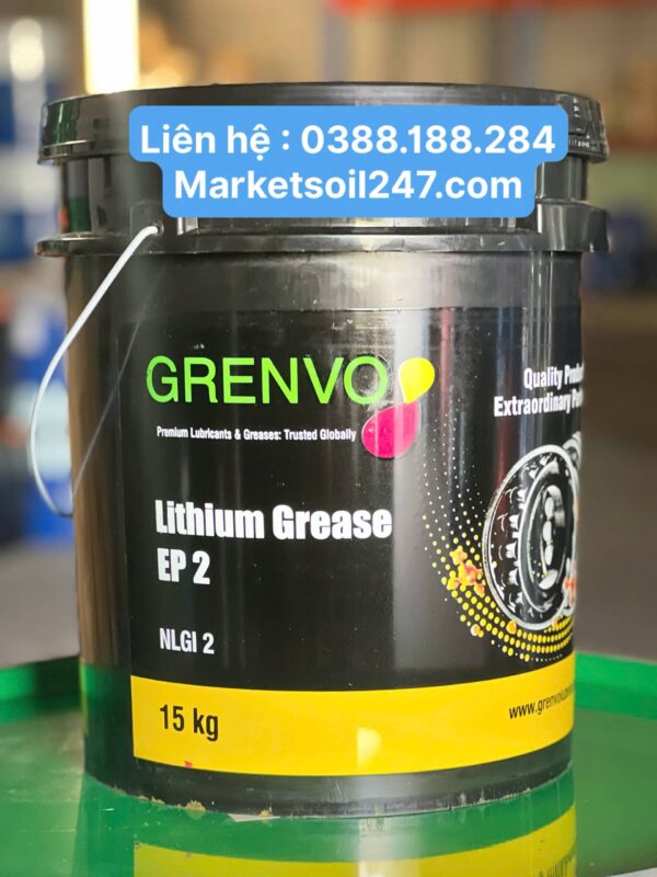 Mỡ Bôi Trơn Grenvo Lithium Grease EP 2 12 Mỡ bôi trơn Grenvo Lithium Grease EP 2 - mỡ lithium EP2 NLGI 2, mỡ bôi trơn lithium chịu áp tải nặng, mỡ bôi trơn chịu cực áp EP, mỡ bôi trơn vòng bi chịu tải trung bình đến cao, mỡ bôi trơn ổ trượt ổ lăn công nghiệp, mỡ bôi trơn bánh răng kín khớp nối cơ khí, mỡ lithium công nghiệp đa dụng, mỡ bôi trơn không chảy không văng, mỡ chống mài mòn chống oxy hóa chống ăn mòn, mỡ bôi trơn cơ khí công nghiệp, Grenvo lithium grease EP 2, lithium grease EP2 NLGI 2, extreme pressure lithium grease, industrial bearing grease EP2, heavy duty lithium grease