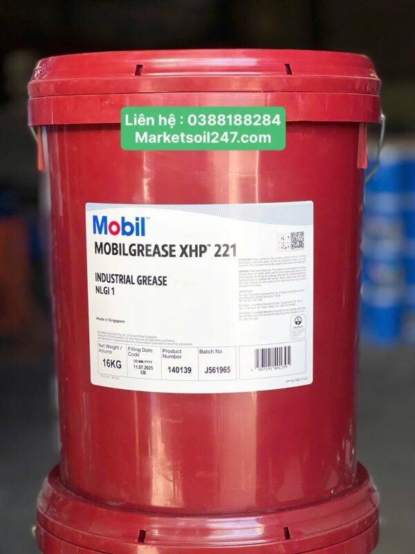 Mobilgrease XHP 221 là mỡ bôi trơn lithium complex chịu nhiệt, chịu tải cao cho ổ bi, bạc đạn, vòng bi, động cơ điện và thiết bị công nghiệp. Mobil, Lithium Complex Grease, 锂复合润滑脂.